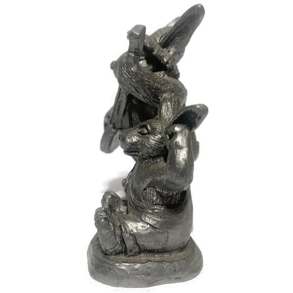 Michael Ricker Pewter Figurine Earnie and Millie Signed & Numbered 3" x 3.5" - Picture 5 of 6
